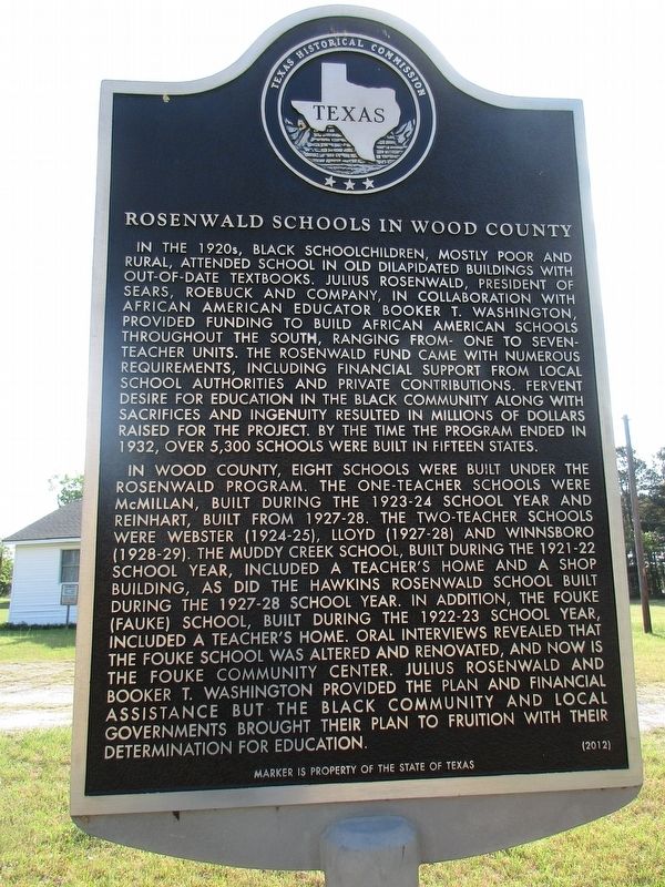 Rosenwald Schools in Wood County Marker. Click for full size. Rosenwald Schools in Wood County Marker image. Click for full size.