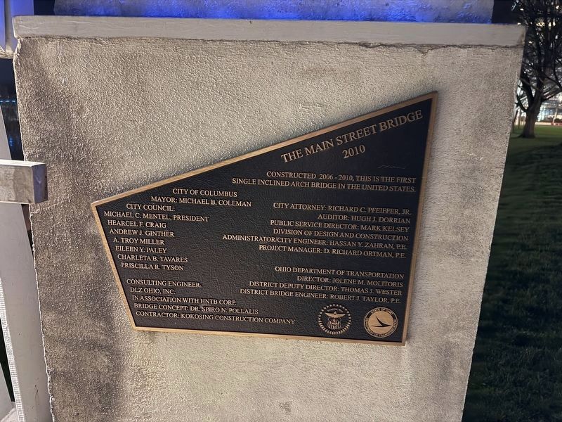 The Main Street Bridge Marker. Click for full size. The Main Street Bridge Marker image. Click for full size.