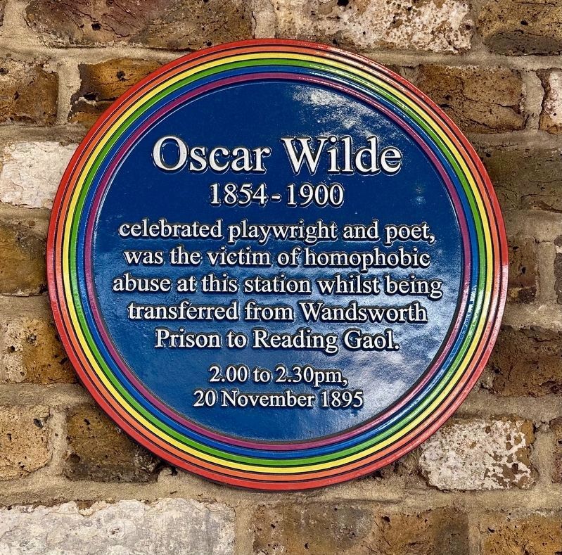 Oscar Wilde (1854-1900) - Rainbow plaque. Click for full size. Oscar Wilde (1854-1900) - Rainbow plaque image. Click for full size.