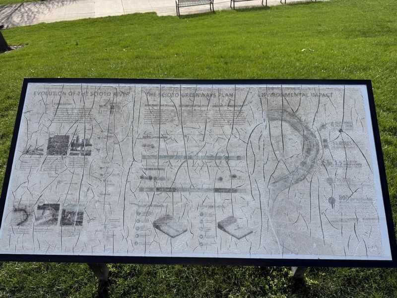 Evolution of the Scioto River / The Scioto Greenways Plan / Environmental Impact Marker. Click for full size. Evolution of the Scioto River / The Scioto Greenways Plan / Environmental Impact Marker image. Click for full size.