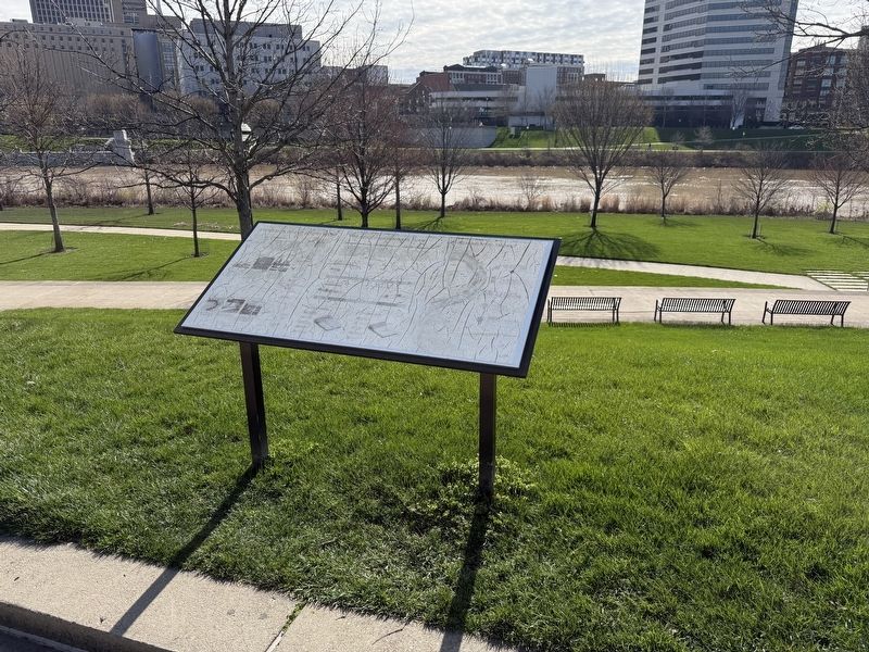 Evolution of the Scioto River / The Scioto Greenways Plan / Environmental Impact Marker. Click for full size. Evolution of the Scioto River / The Scioto Greenways Plan / Environmental Impact Marker image. Click for full size.