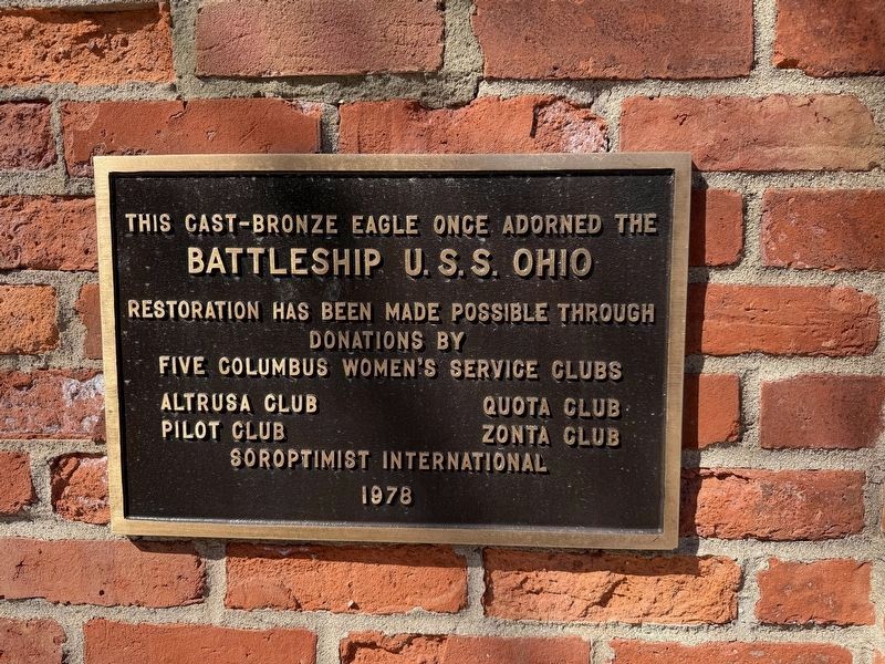 Battleship U.S.S. Ohio Marker. Click for full size. Battleship U.S.S. Ohio Marker image. Click for full size.