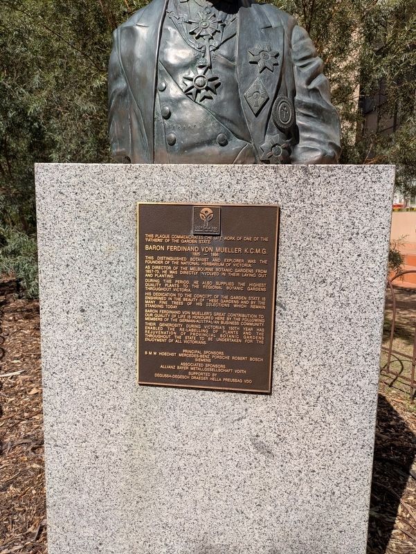 Baron Ferdinand von Mueller K.C.M.G Marker. Click for full size. Baron Ferdinand von Mueller K.C.M.G Marker image. Click for full size.