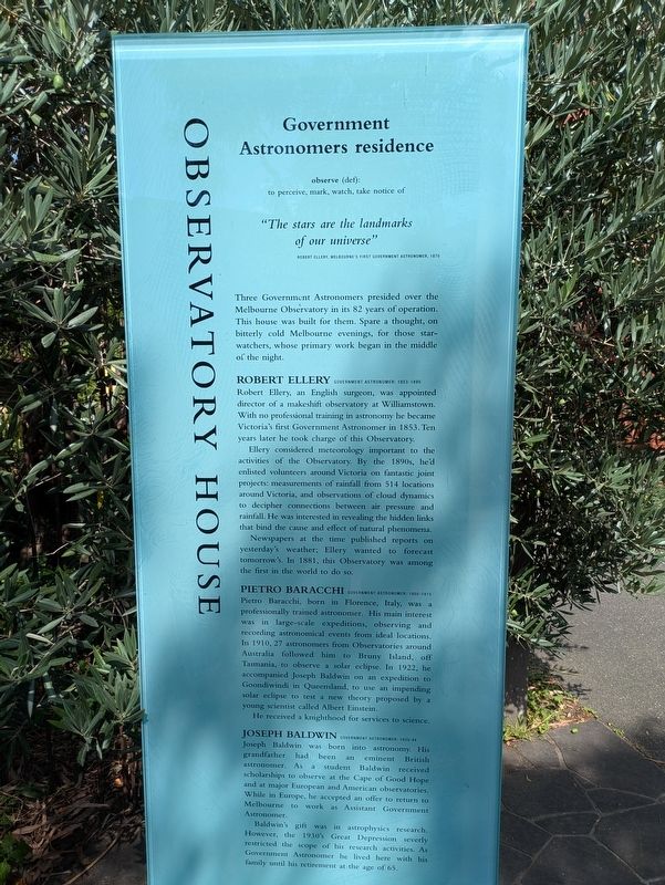 Observatory House Marker. Click for full size. Observatory House Marker image. Click for full size.