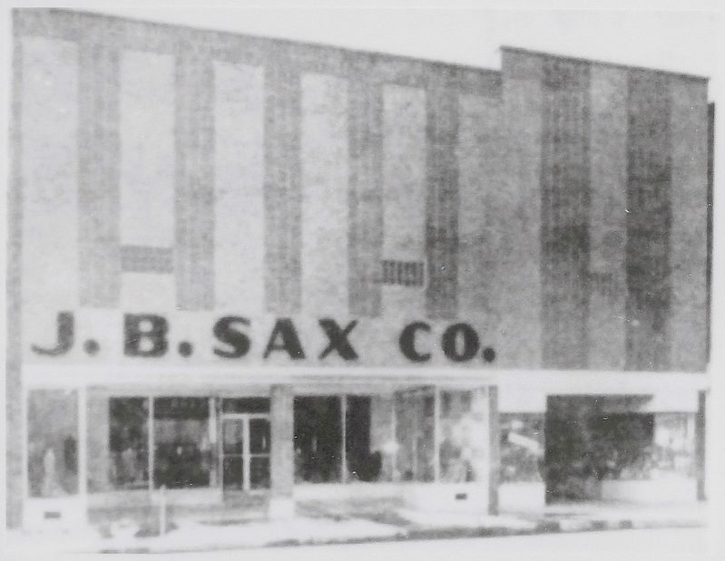 Marker detail: J. B. Sax Company Building. Click for full size. Marker detail: J. B. Sax Company Building image. Click for full size.