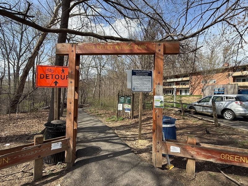 Dora Kelley Nature Park & Wildlife Sanctuary Marker, just beyond the main gate to the park image. Click for full size.