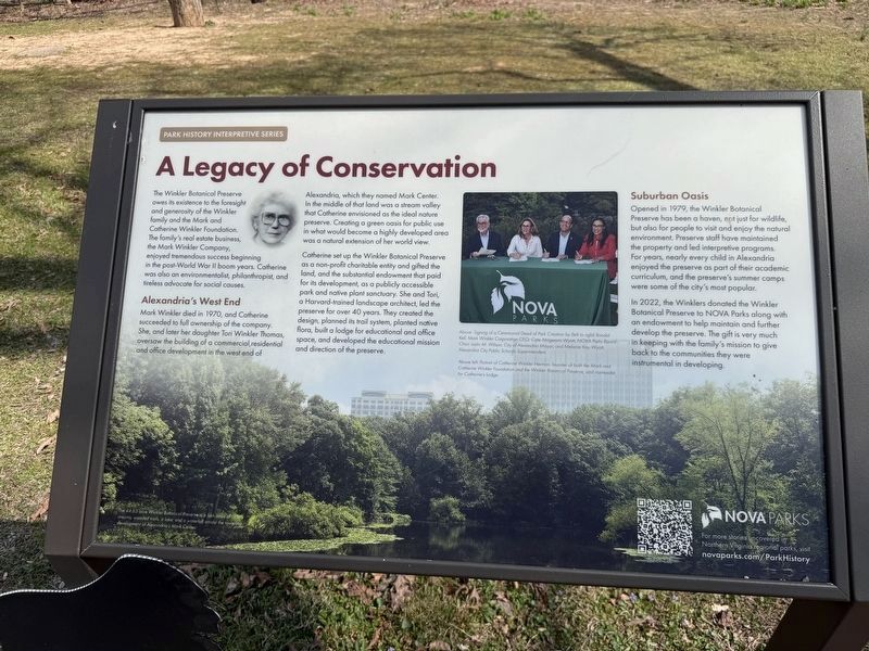 A Legacy of Conservation Marker. Click for full size. A Legacy of Conservation Marker image. Click for full size.