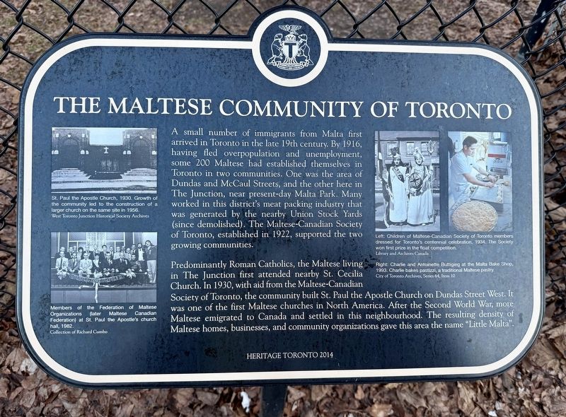 The Maltese Community of Toronto Marker image. Click for full size.