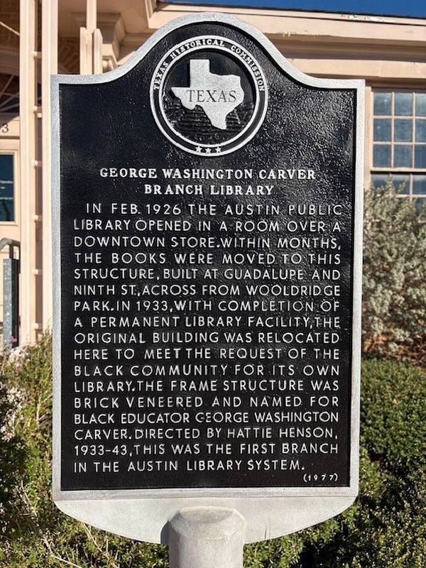 George Washington Carver Branch Library Marker image. Click for full size.