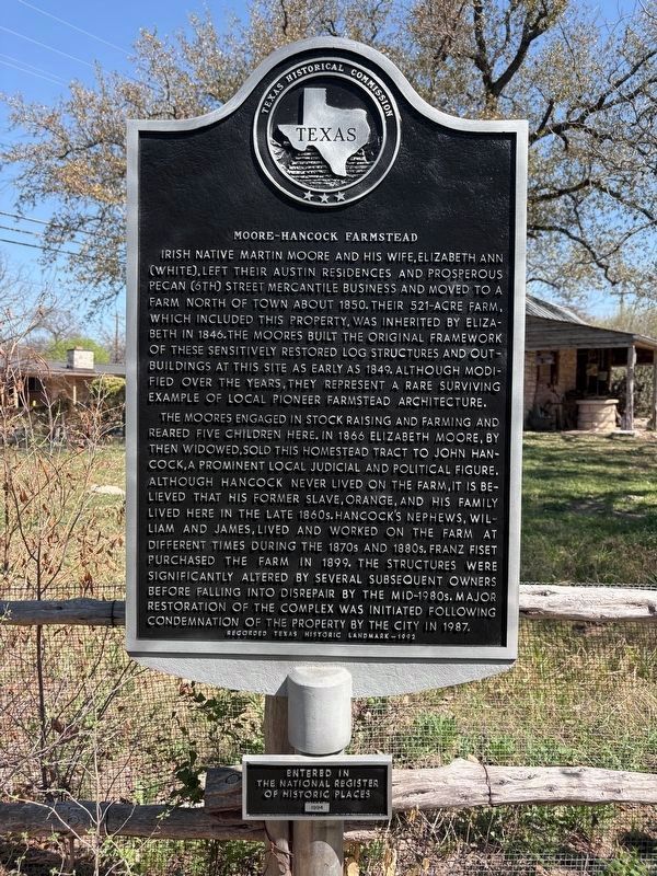 Moore-Hancock Farmstead Marker. Click for full size. Moore-Hancock Farmstead Marker image. Click for full size.