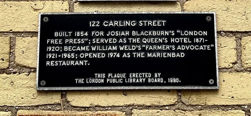 122 Carling Street Marker image. Click for full size.