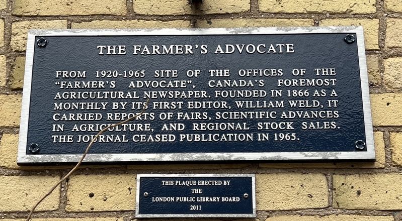 The Farmer�s Advocate Marker image. Click for full size.