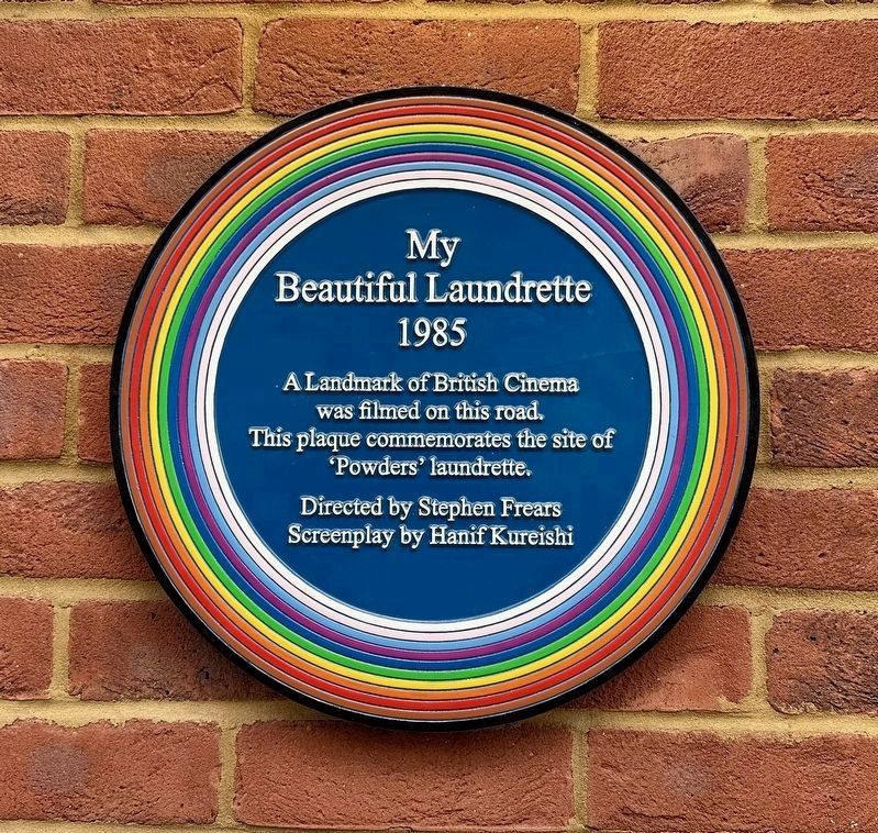 <i>My Beautiful Laundrette</i> Marker - Rainbow plaque image. Click for full size.