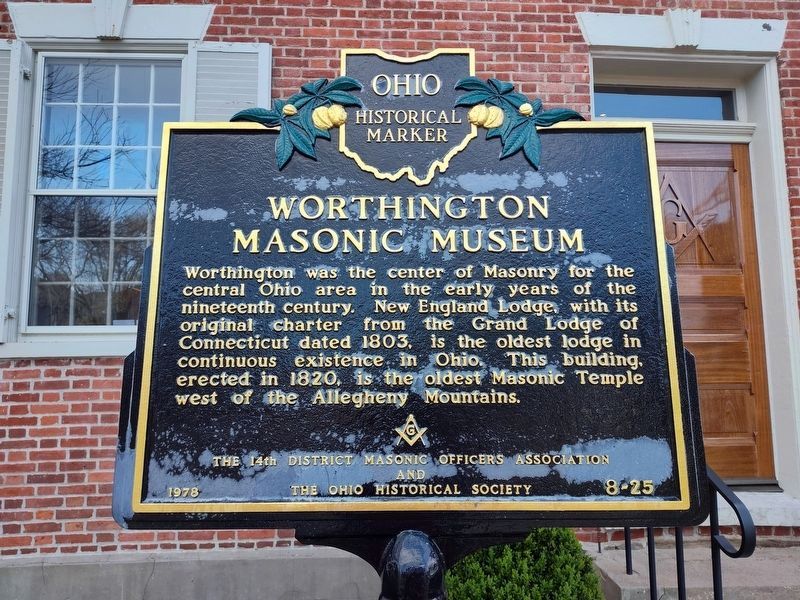 Worthington Masonic Museum Marker image. Click for full size.