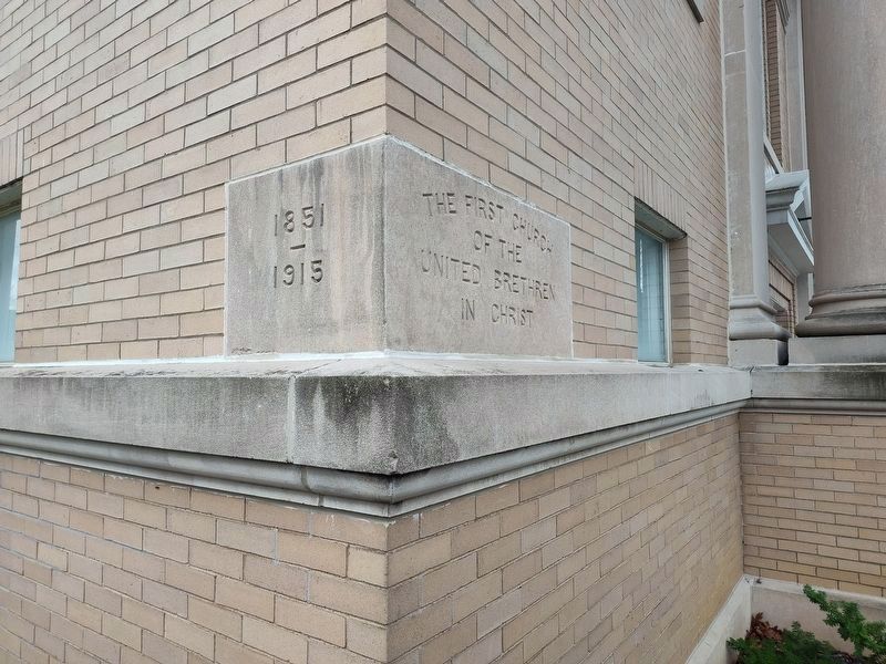 The First Church of the United Brethren in Christ Cornerstone image. Click for full size.