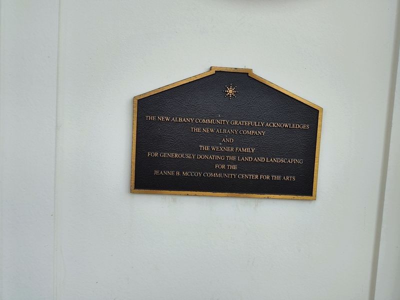 Donor plaque for the Jeanne B. McCoy Community Center for the Arts image. Click for full size.