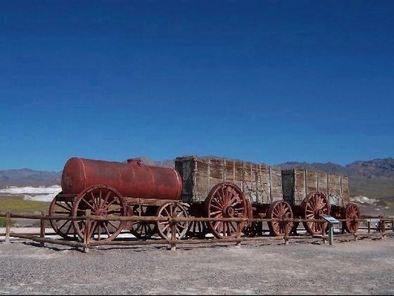 Twenty-Mule Team Wagons at Harmony Borax Works image. Click for full size.