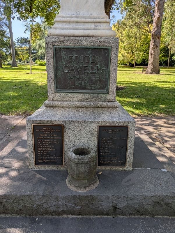 Edith Cavell - Front of marker. Click for full size. Edith Cavell - Front of marker image. Click for full size.