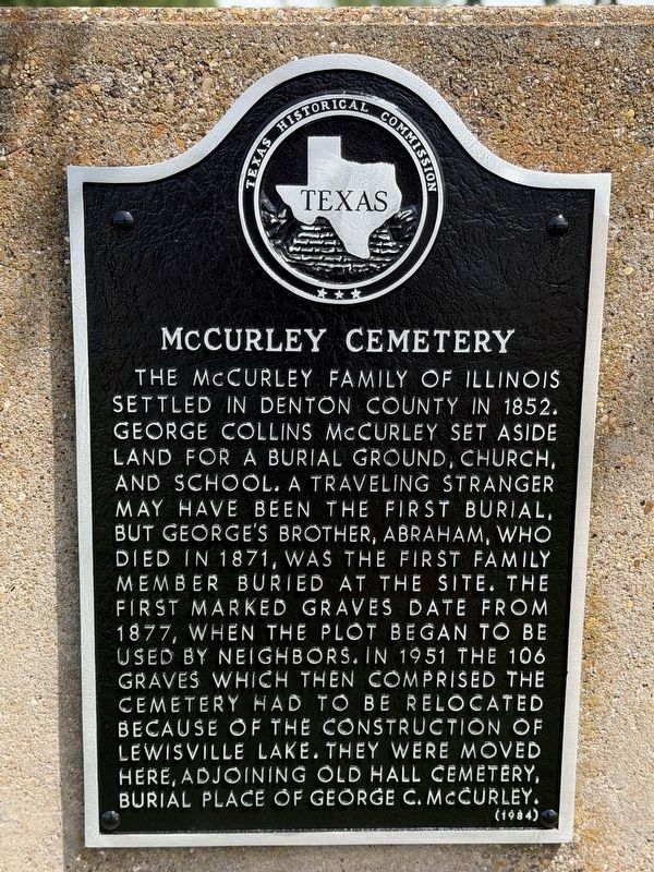 McCurley Cemetery Marker. Click for full size. McCurley Cemetery Marker image. Click for full size.