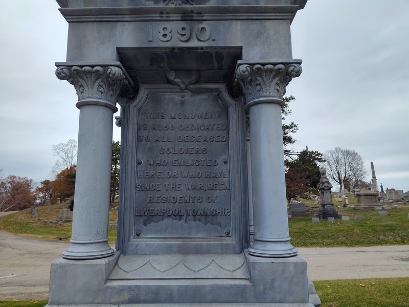 East Liverpool Civil War Memorial. Click for full size. East Liverpool Civil War Memorial image. Click for full size.