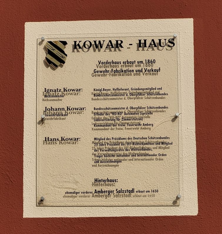 Kowar-Haus / Kowar House Marker image. Click for full size.