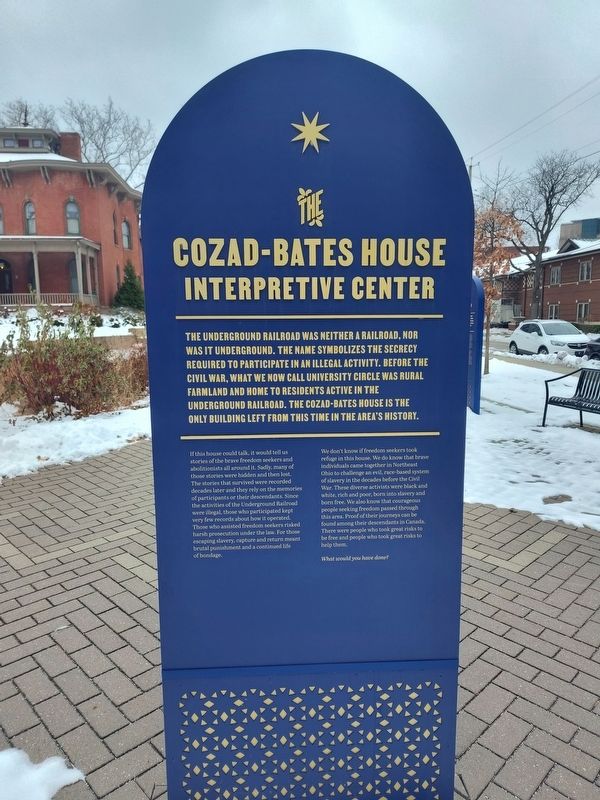 The Cozad-Bates House Interpretive Center Marker. Click for full size. The Cozad-Bates House Interpretive Center Marker image. Click for full size.
