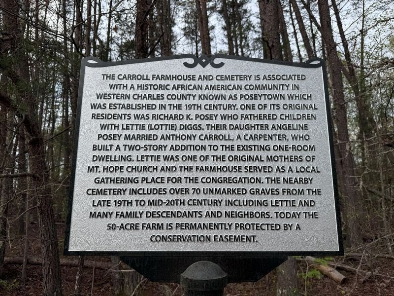 Carroll Farmhouse & Cemetery Marker. Click for full size. Carroll Farmhouse & Cemetery Marker image. Click for full size.