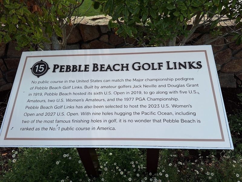 Pebble Beach Golf Links Marker. Click for full size. Pebble Beach Golf Links Marker image. Click for full size.