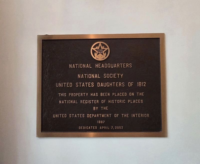U.S. Daughters of 1812 Library and Museum Marker National Register of Historic Places Tablet image. Click for full size.