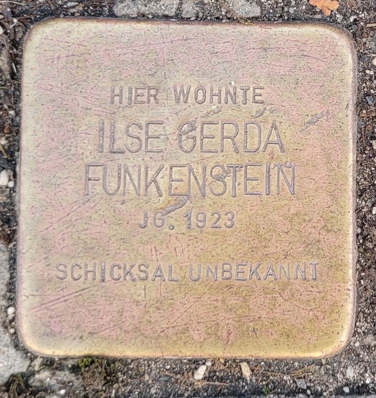 Ilse Gerda Funkenstein Marker. Click for full size. Ilse Gerda Funkenstein Marker image. Click for full size.