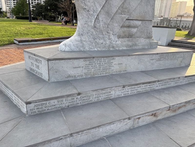 Monument to the Immigrant (northeast-facing side) image. Click for full size.
