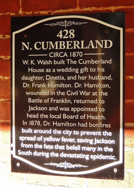428 N. Cumberland Marker image. Click for full size.