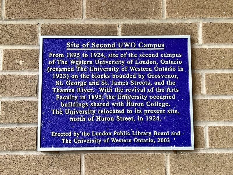 Site of Second UWO Campus Marker image. Click for full size.
