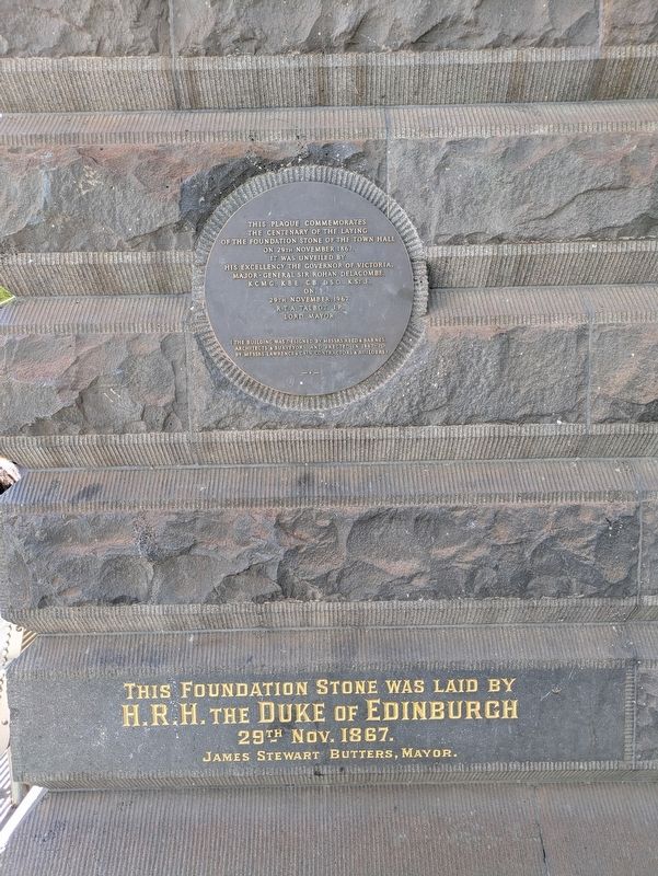 Town Hall Foundation Stone Marker. Click for full size. Town Hall Foundation Stone Marker image. Click for full size.