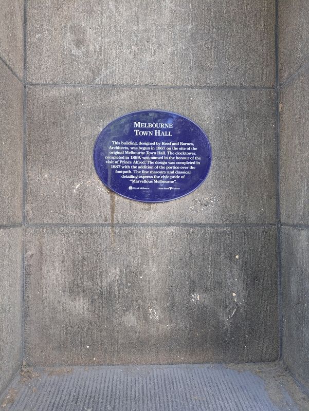 Melbourne Town Hall Marker image. Click for full size.