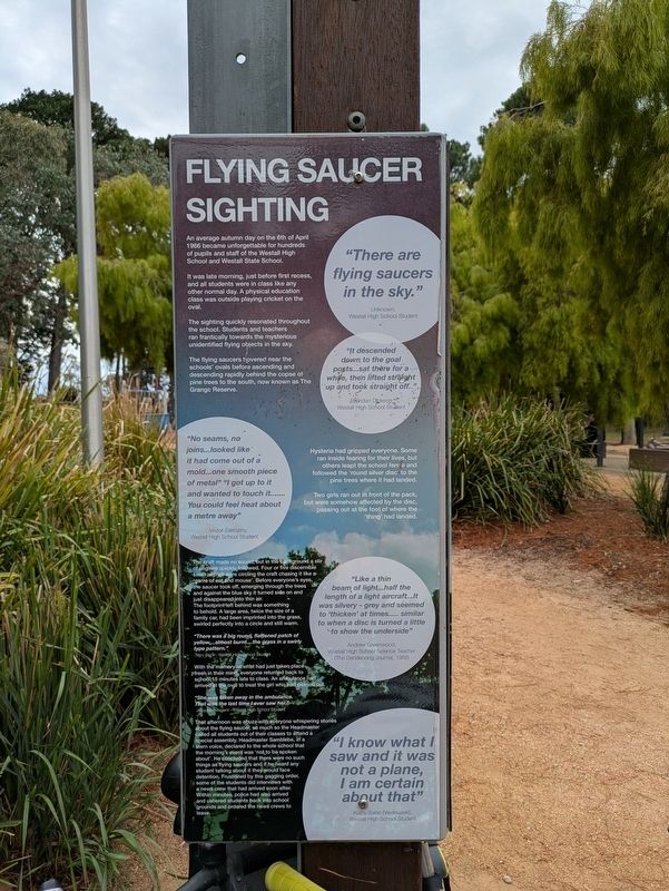 Flying Saucer Sighting Marker. Click for full size. Flying Saucer Sighting Marker image. Click for full size.