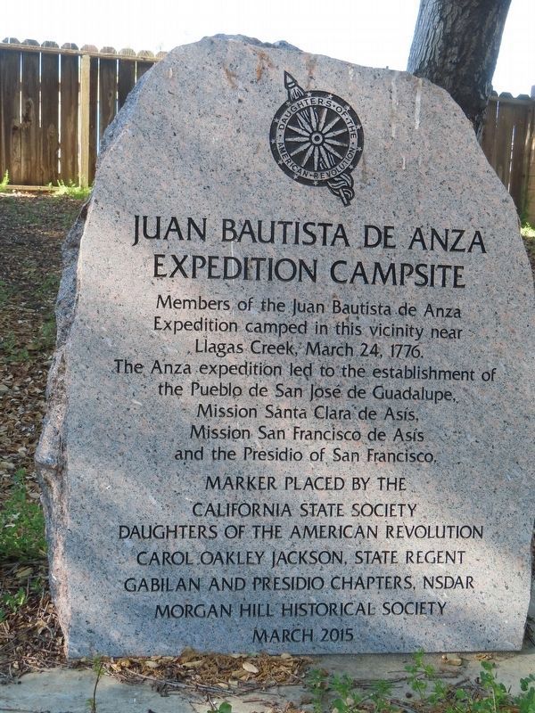 Juan Bautista de Anza Expedition Campsite Marker. Click for full size. Juan Bautista de Anza Expedition Campsite Marker image. Click for full size.