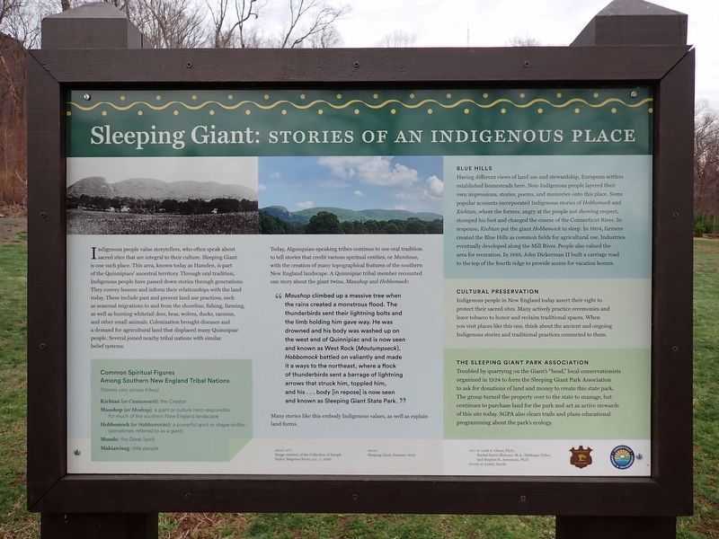 Sleeping Giant: Stories of an Indigenous Place Marker. Click for full size. Sleeping Giant: Stories of an Indigenous Place Marker image. Click for full size.
