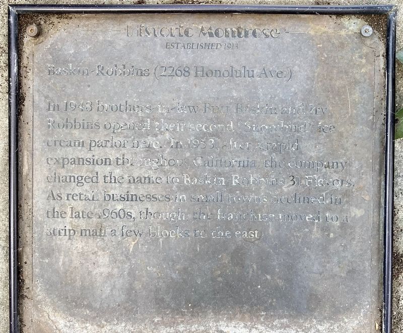 Baskin-Robbins Marker. Click for full size. Baskin-Robbins Marker image. Click for full size.