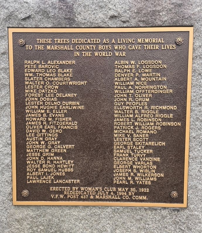 Marshall County World War Memorial image. Click for full size.