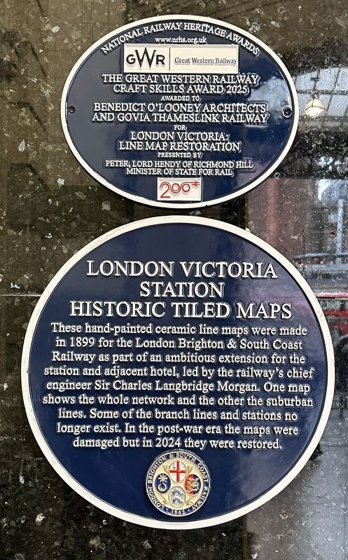 London Victoria Station Historic Tiled Maps Marker. Click for full size. London Victoria Station Historic Tiled Maps Marker image. Click for full size.