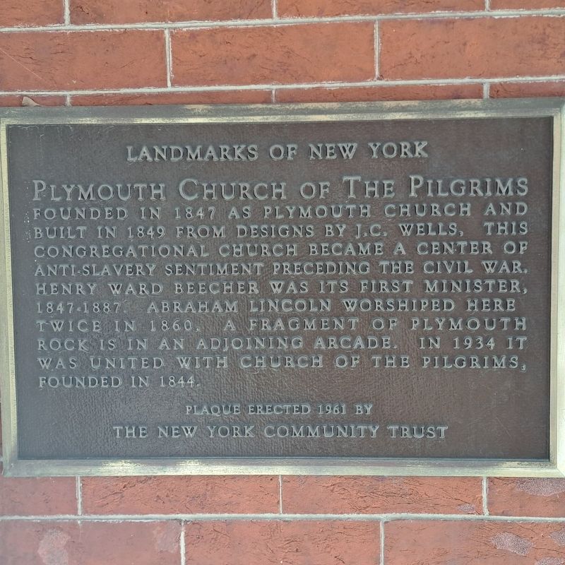 Church of the Pilgrims Marker. Click for full size. Church of the Pilgrims Marker image. Click for full size.