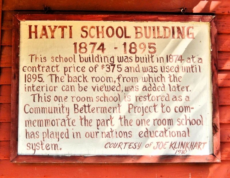 Hayti School Building Marker. Click for full size. Hayti School Building Marker image. Click for full size.