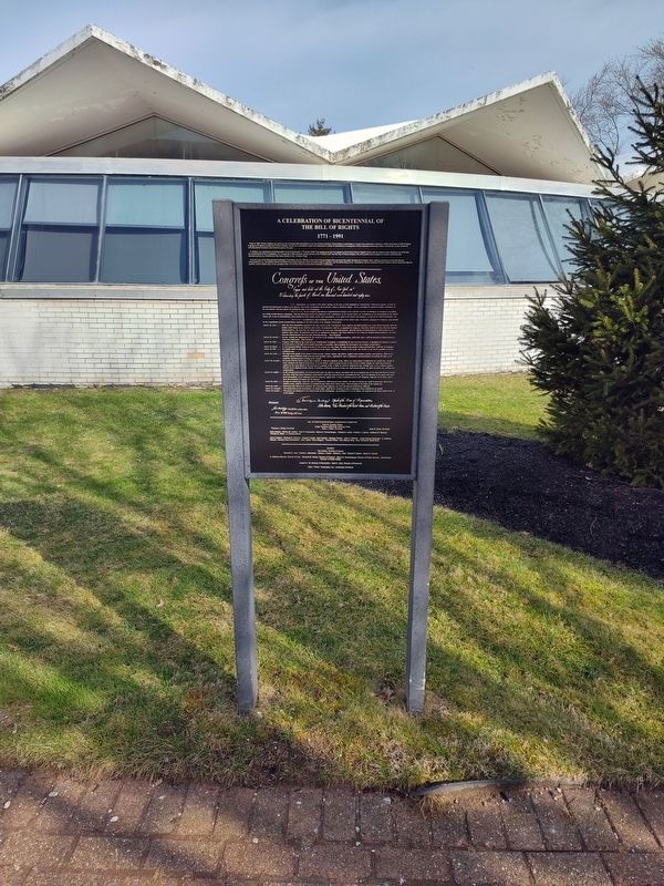 A Celebration Of Bicentennial Of The Bill Of Rights Marker. Click for full size. A Celebration Of Bicentennial Of The Bill Of Rights Marker image. Click for full size.