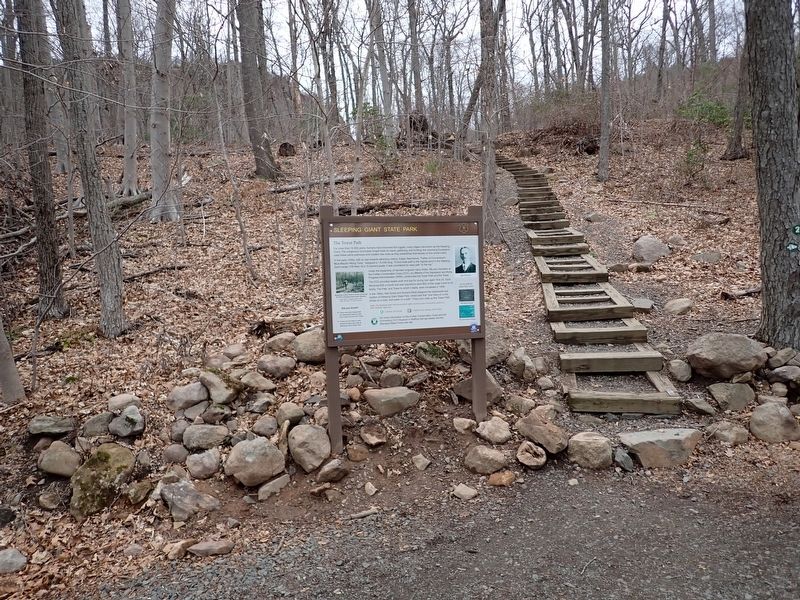 Sleeping Giant State Park: The Tower Path Marker. Click for full size. Sleeping Giant State Park: The Tower Path Marker image. Click for full size.