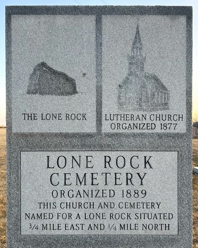 Lone Rock Cemetery Marker One, Side One. Click for full size. Lone Rock Cemetery Marker One, Side One image. Click for full size.