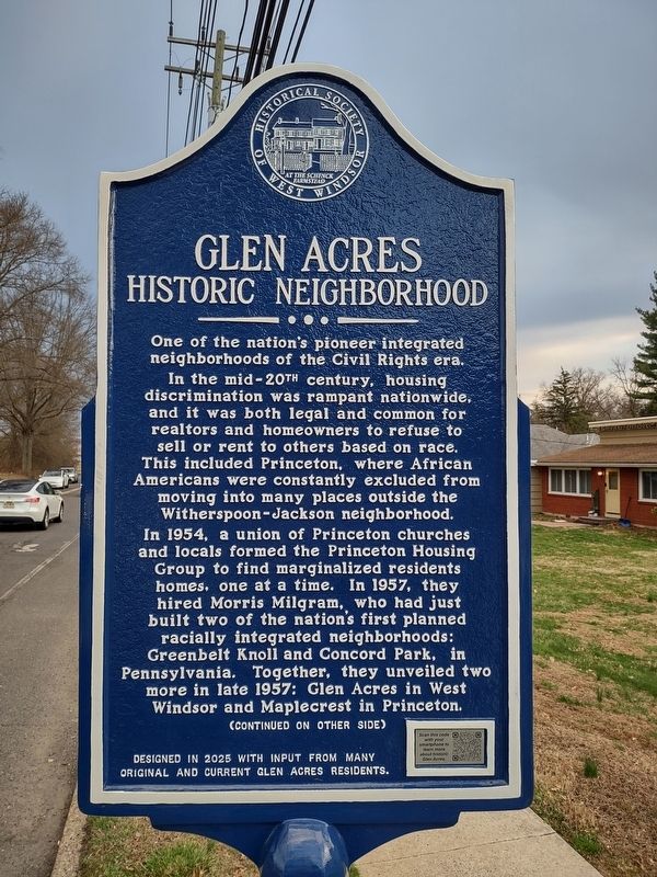 Glen Acres Historic Neighborhood Marker, Side One. Click for full size. Glen Acres Historic Neighborhood Marker, Side One image. Click for full size.