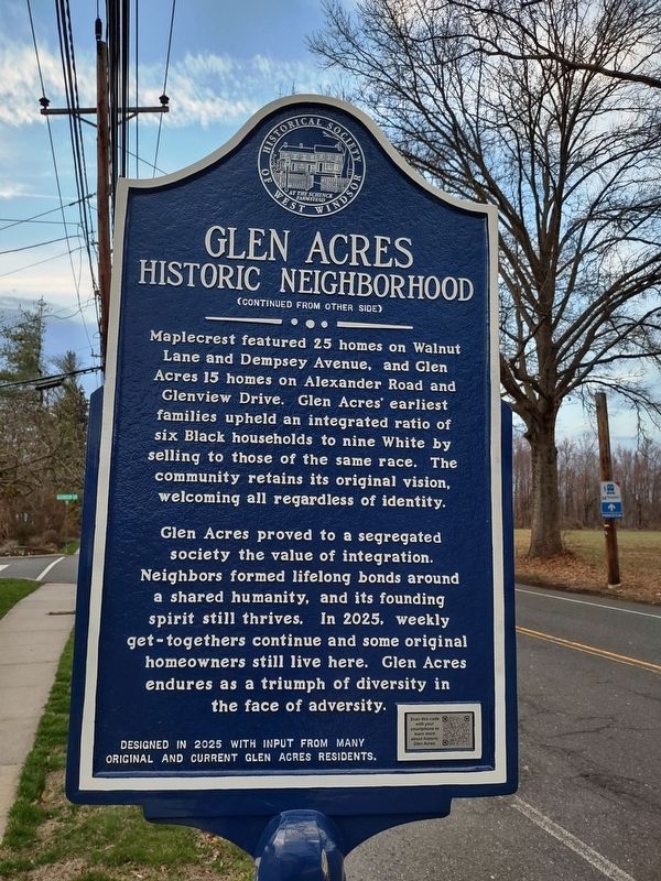 Glen Acres Historic Neighborhood Marker, Side Two. Click for full size. Glen Acres Historic Neighborhood Marker, Side Two image. Click for full size.
