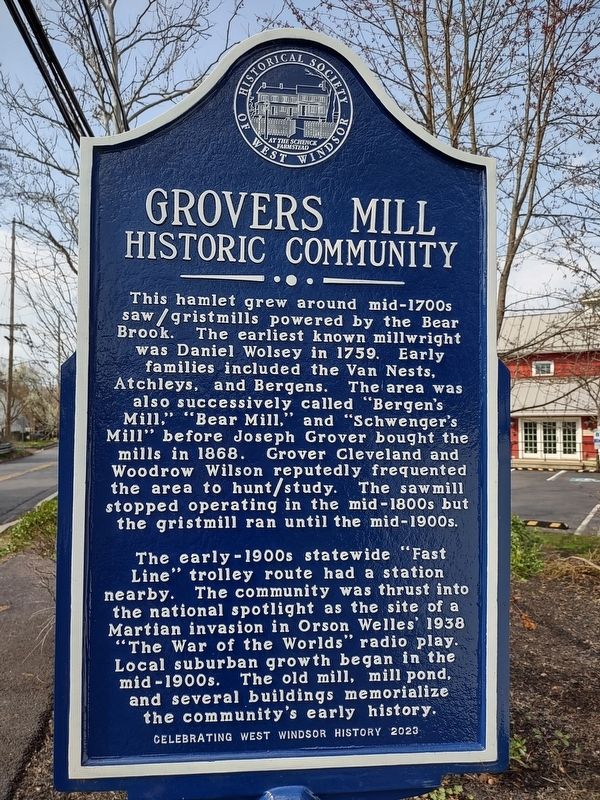 Grover's Mill Historic Community Marker. Click for full size. Grover's Mill Historic Community Marker image. Click for full size.