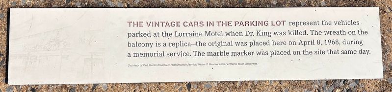 Lorraine Motel Vintage Cars Marker. Click for full size. Lorraine Motel Vintage Cars Marker image. Click for full size.